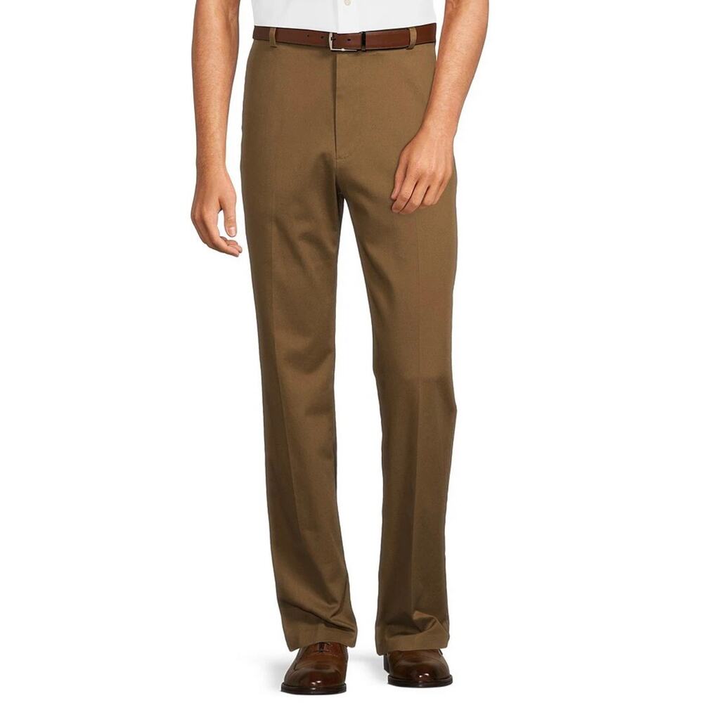 Roundtree & Yorke TravelSmart CoreComfort Flat Front Classic Fit Chino Pants - Picture 7 of 7